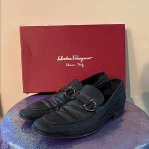 Salvatore Ferragamo Dark Leather Men's Slip-Ons